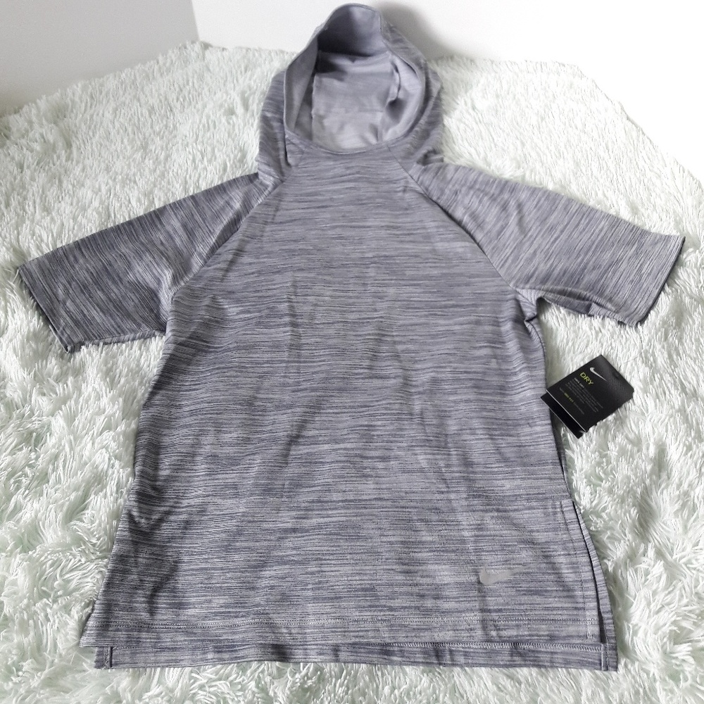 Nike running dry-fit short sleeve hoodie